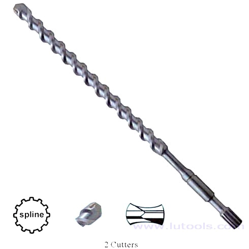 Brocas de martillo con vástago estriado, cortador de 2 flautas y 2 cortadores (HD-009)