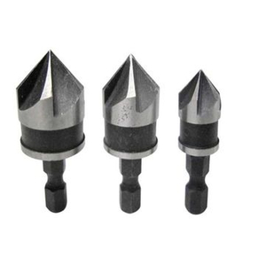Juego de brocas de avellanado de madera con 5 flautas y vástago hexagonal para tornillo de madera