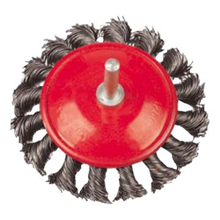 Cepillo de copa de alambre trenzado/Cepillos cónicos anudados con eje